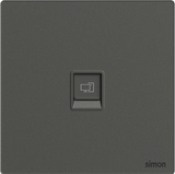 Bộ Ổ Cắm Mạng Cat6 Đơn Vuông Màu Xám Simon M7 Gem Diamond Gray Mã 665218G-4D