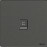 Bộ Ổ Cắm Điện Thoại Vuông Màu Xám Simon M7 Gem Diamond Gray Mã 665214G-4D