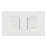 Mặt 2 Lỗ Size S Lắp Ngang Màu Trắng Simon K1 Mã K1002N Lắp Hạt 20A Và Hạt Đảo Chiều