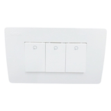 Mặt 3 Lỗ Size S Lắp Ngang Màu Trắng Simon K1 Mã K1003N _ Lắp Hạt Công Tắc 1 Chiều