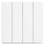 Mặt Trước Bộ Công Tắc Bốn 2 Chiều Vuông Màu Trắng Simon S6 581042