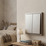 Mẫu công tắc đẹp Simon I7 - Đôi Trung Gian Màu Sâm Panh