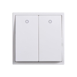 Module Công Tắc Đôi 1 Chiều Vuông Màu Trắng Có Đèn Led Simon I7 Mã 701023