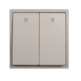 Module Công Tắc Đôi 2 Chiều Vuông Màu Sâm Panh Có Đèn Led Simon I7 Mã 701024-46