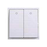 Module Công Tắc Đôi 2 Chiều Vuông Màu Trắng Có Đèn Led Simon I7 Mã 701024
