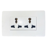 Ổ Đôi 3 Chấu Chữ Nhật Đa Năng Màu Trắng Simon K1 Mã K1424XL
