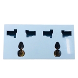 Ổ Đôi 3 Chấu Chữ Nhật Đa Năng Màu Trắng Simon K1 Mã K1424XL