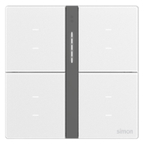 Bộ công tắc bối cảnh tám Simon M7 metal smart màu Bạc 66E8025MTY-2a | Kích hoạt ngữ cảnh thông minh