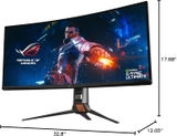 Màn hình chuyên game HDR siêu rộng ROG Swift PG35VQ – 35” 21:9 (3440 x 1440), FALD 512 vùng chiếu sáng, Độ sáng đỉnh 1000nit, Có thể ép xung 200Hz, 2ms, G-SYNC Ultimate, DisplayHDR1000 ™, Quantum-dot, Điều khiển quạt thông minh, Aura Sync, Bộ khuếch đại Hi-fi-grade ESS