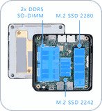Mini PC Cubi NUC AI 1UMG B209 Máy tính Mini AI Core Ultra 7 155H nhỏ gọn mãnh mẽ hiệu năng cao