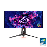 Màn hình chuyên game ROG Swift OLED PG34WCDM 34 inch (có thể xem 33,9 inch, 3440 x 1440) Tấm nền OLED cong 800R, 240 Hz, thời gian phản hồi 0,03 ms (GTG), tương thích G-SYNC®, tản nhiệt tùy chỉnh, độ sáng đồng đều, điều khiển thông minh ROG Smart KVM, Type-C® 90 W và điều khiển trung tâm ASUS DisplayWidget Center