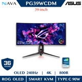 Màn hình chơi game ROG Swift OLED PG39WCDM tấm nền OLED cong 39-inch (3440x1440), tần số quét 240 Hz (trên 144Hz), thời gian phản hồi 0.03 ms, tương thích G-SYNC®, tản nhiệt tùy chỉnh, độ sáng đồng nhất, bộ chuyển đổi ROG Smart KVM, cổng Type-C 90 W, phần