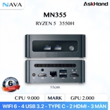Mini PC AskHand MN355 2x DDR4 2x M.2 SSD  máy tính nhỏ gọn, hiệu năng mạnh mẽ