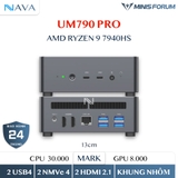 Minisforum UM790 PRO Mini PC Gaming AMD Ryzen 9 7940HS Radeon 780M RDNA3 Máy tính 790 R9 NAVA