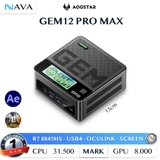 Mini PC AOOSTAR GEM 12+ PRO R7 Pro 8845HS - AMD READEON 780M MÀN LCD TIỆN DỤNG