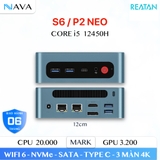 REATAN S6 Mini PC – Máy Tính Mini Intel Core i5-12450H 8C/12T 4.4GHz, RAM DDR4, SSD M.2, Hỗ Trợ 3 Màn Hình 4K, Kết Nối Wi-Fi 6E & Bluetooth 5.2