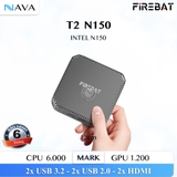 Firebat T2 Mini PC N150 (3.6GHz) Intel, 4K UHD, DDR4 RAM M.2 SSD PCIe, Intel Twin Lake N150
