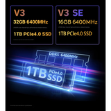 Tablet Minisforum V3 SE AMD Ryzen 7 7735U Máy Tính Bảng Windows 3 Trong 1