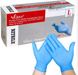 Găng tay y tế Nitrile không bột VGlove màu xanh – Hộp 100 cái