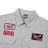 FIVEX WORKSHIRT STRIPE ZIP - BLACK