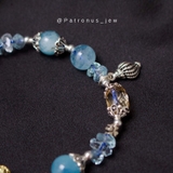 Vòng tay aquamarine charm bạc 925 De Luna