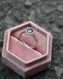 Nhẫn Osis Moissanite Xanh full KĐ GRA De Luna