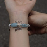 Vòng Tay Lu Thống Phối Đồng Điếu Aquamarine De Luna