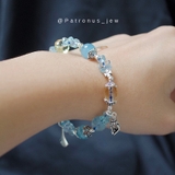 Vòng tay aquamarine charm bạc 925 De Luna