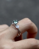 Nhẫn Sen Moissanite Xanh De Luna