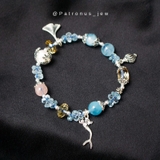 Vòng tay aquamarine charm bạc 925 De Luna