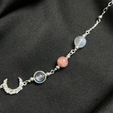 Lắc Tay Đào Hoa Phối Moonstone De Luna