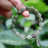 Vòng Tay Ngọc Hoà Điền Phối Hoa Sen VTHDS24A De Luna