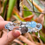 Vòng tay aquamarine charm bạc 925 De Luna Jewelry