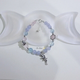Vòng Tay Blue Agate Phối Aquamarine Rose Quartz