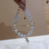 Vòng Tay Blue Agate Phối Aquamarine Rose Quartz