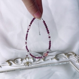 Lắc Chân Đá Garnet Phối Charm De Luna