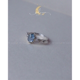 Nhẫn Aquamarine Thiên Nhiên Bạc 925 Chuẩn Xịn De Luna