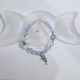 Vòng Tay Blue Agate Phối Aquamarine Rose Quartz