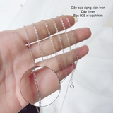 Dây Chuyền Dạng Xích O Cong Bạc 925 Xi Bạch Kim