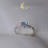 Nhẫn Aquamarine Thiên Nhiên Bạc 925 Chuẩn Xịn De Luna