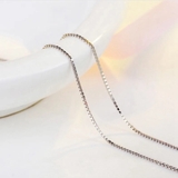 Dây Chuyền Hộp Vuông 1mm Bạc Ý 925 Chuẩn De Luna