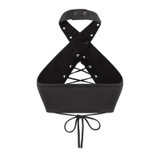 SISTERS Áo mini top vạt chéo Border