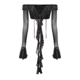 SISTERS Áo thun lưới trễ vai Felicia