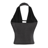 SISTERS Áo croptop cổ đổ đan dây ngực Chelsea