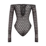 SISTERS Bodysuit ren hoa nhí trễ vai Daisy