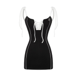 SISTERS Váy đầm body hai dây cột nơ Olga