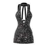 SISTERS Váy đầm body kim sa khoét ngực Zelda