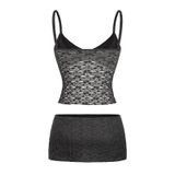 SISTERS Set áo váy hai dây phối ren Iris