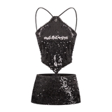 SISTERS Set áo yếm chân váy ôm kim sa - Sibel