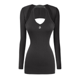 SISTERS Váy đầm body cổ yếm kèm áo khoác ngoài Orange